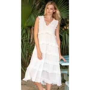 Bindu Karissa Dress, white lurex women's size XS